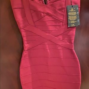 Burgundy Bandage Dress